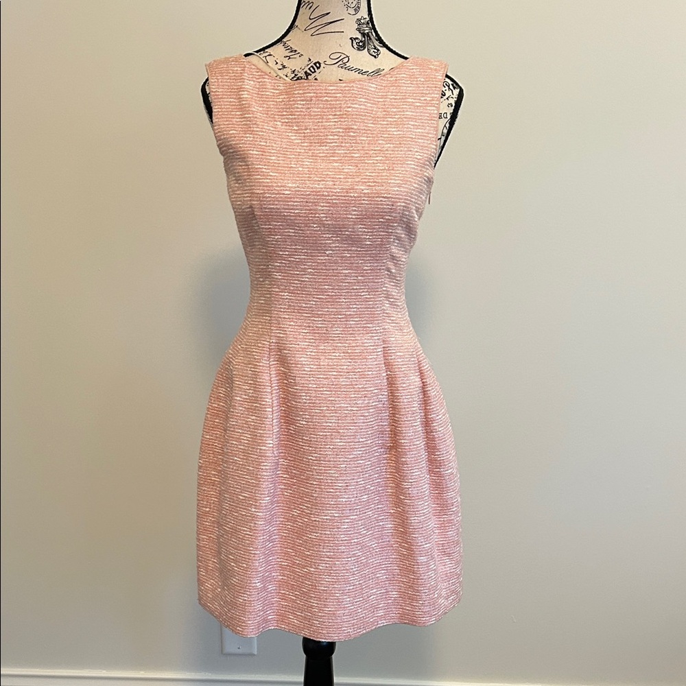 Zara Pink and white Textured Mini Dress